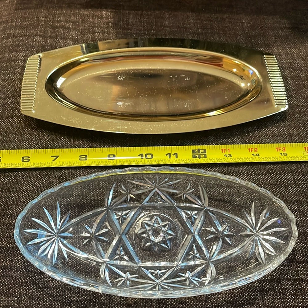 Kromex "Anchor Hocking Star of David"-Style Relish Tray and Brass Finish…